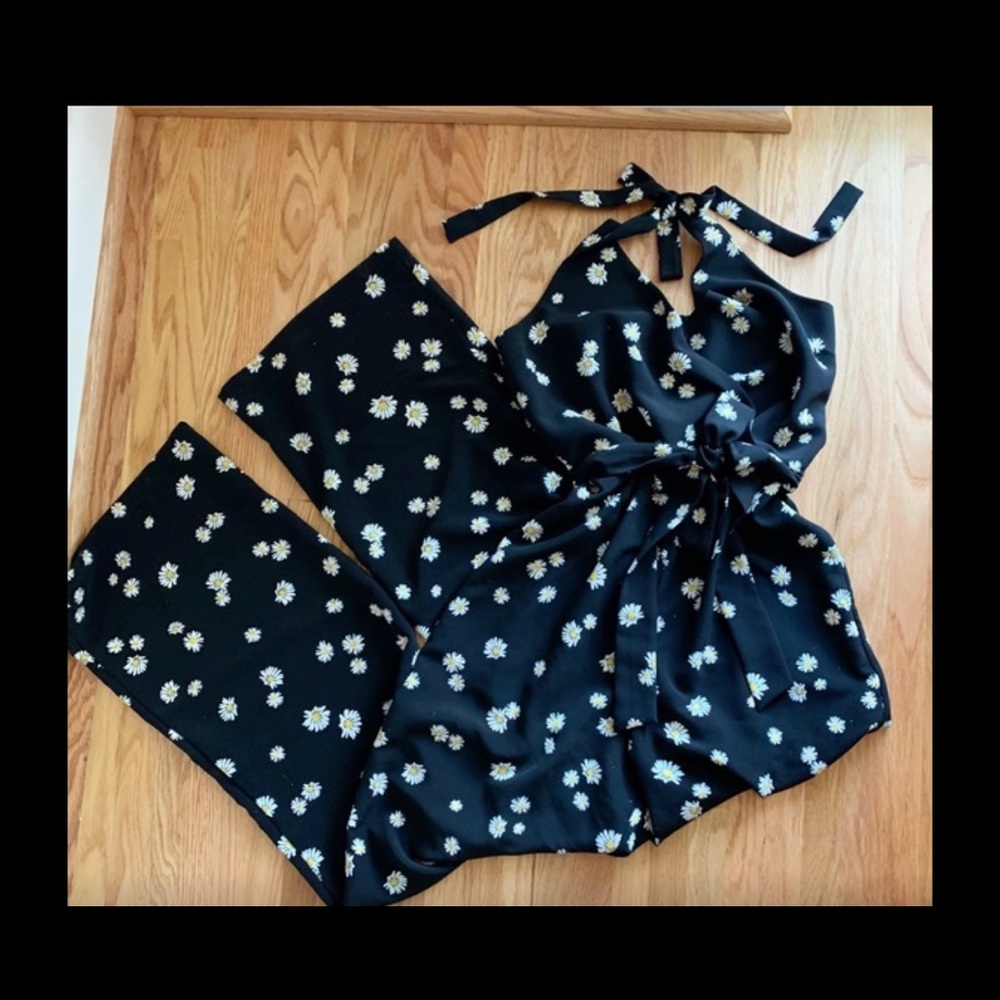 Sanctuary Daisy Wide Leg Halter Top Jumpsuit Small
